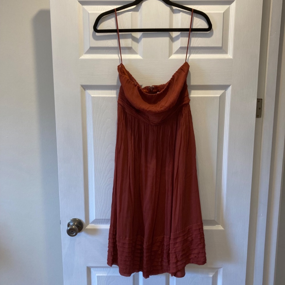 JCrew Silk Chiffon Formal Dress Rust Size 6